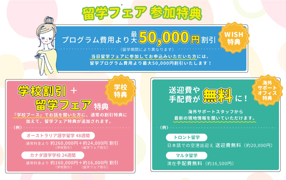 留学フェア参加特典